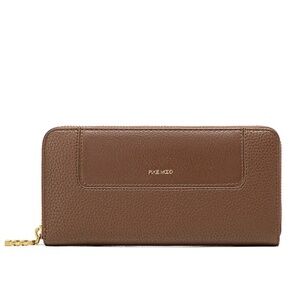 PIXIE MOOD – Mae recycled vegan zip wallet | Espresso pebbled brown *